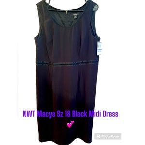 NWT BLACK MIDI DRESS SZ 18